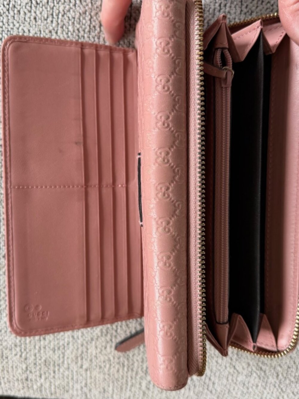 Gucci Long Pink Zippy Vintage Leather Wallet 7.5"x4" - Picture 13 of 14